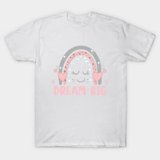 Dream Big Grey & Pink Rainbow T-Shirt